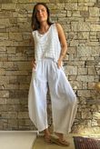 Frame Cotton Vintage Wash Barrel Pant White